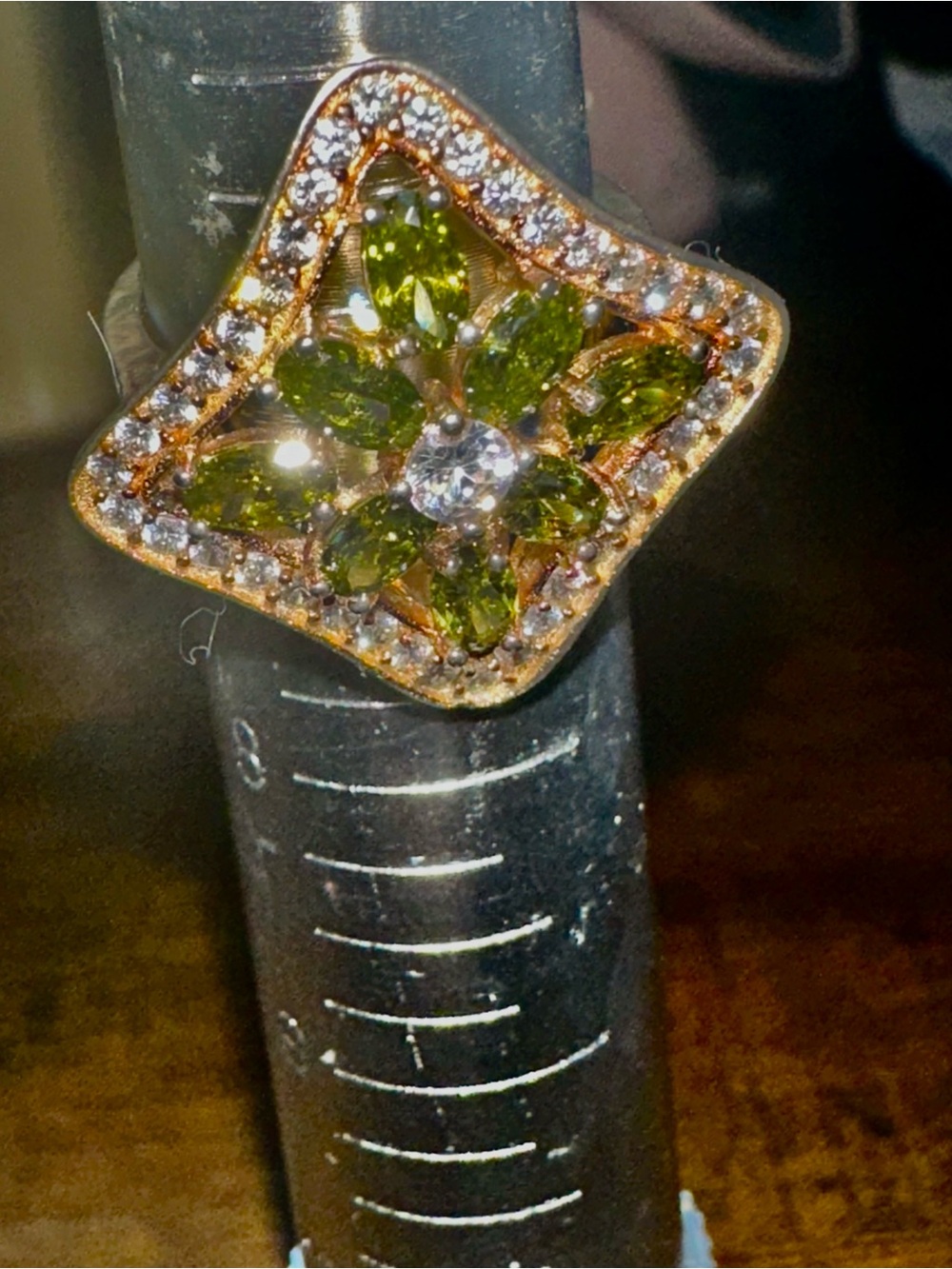 Sterling Silver Peridot Ring Sz 7